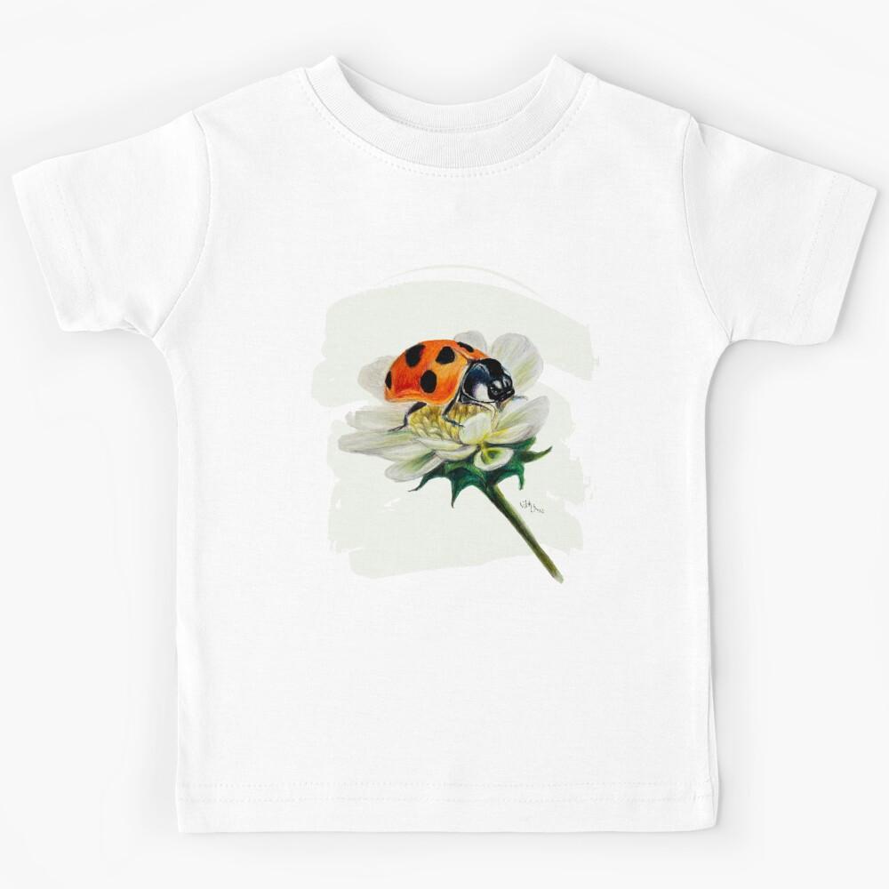 Ladybug perched on a flower Kids T-Shirt 120