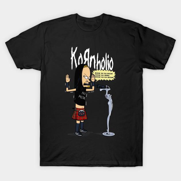 

Men Black Print T-shirt Kornholio Nu-Metal Parody No-Cut Transfer Paper Print Cotton Tshirt S чорний