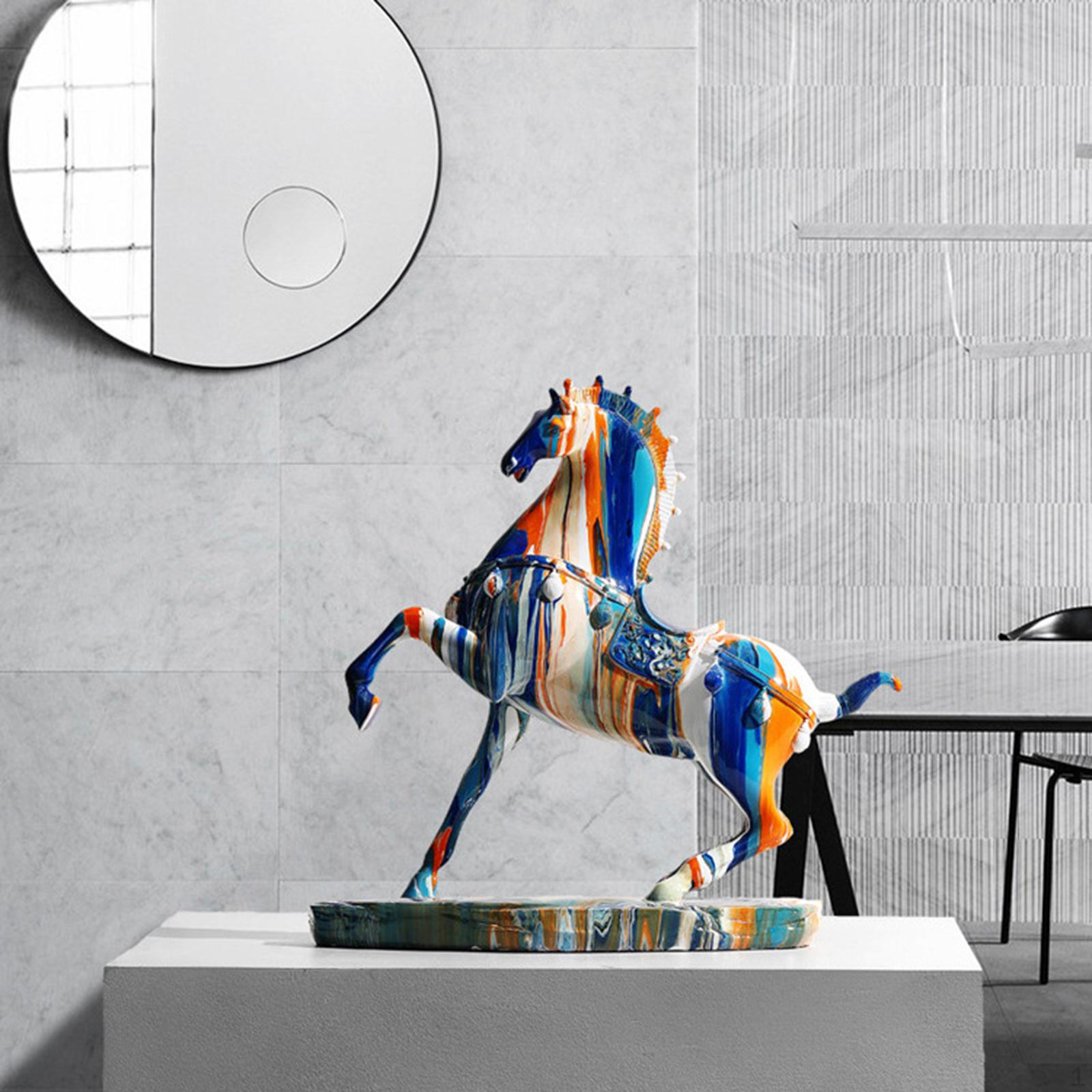 

Лошадь скульптура декоративная фигурка животное современная статуя настольное украшение для кабинета офиса Colorful