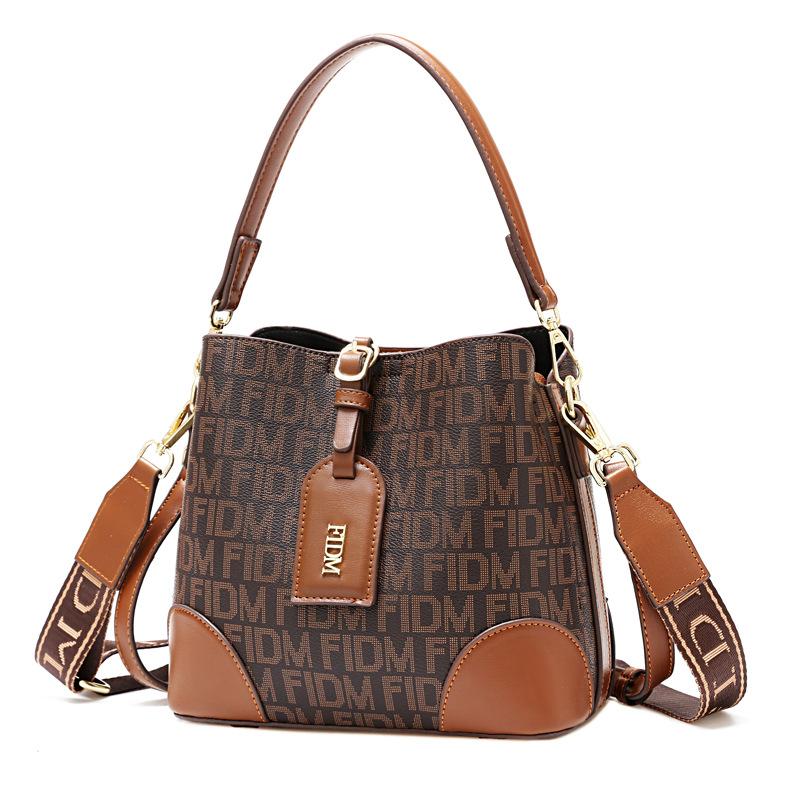 Women Handbags and Purse Ladies Vintage Bucket Crossbody Shoulder Bag Retro Top Handle Hobo Bag with Two Adjustable Straps