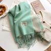 Luxury 2 Colours Cashmere Scarf Women Autumn Winter Shawl Pashmina Handkerchief Lady Pareo Soft Outdoor Windproof Travel Bufanda