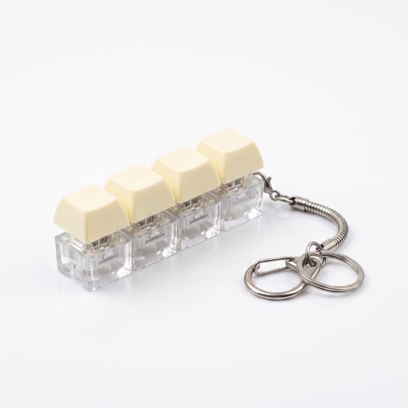 4-Button Keycaps Keyboard Fidget Keychain Stress Relief Fidget Clicker Toy Decompression Toy Bag Pendant