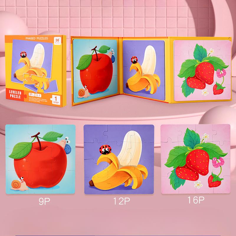 Wooden Children'S Early Education Fun Baby Advanced Magnetic Puzzle Book Exercise Hands-On Brain Parent-Child Educational Toys