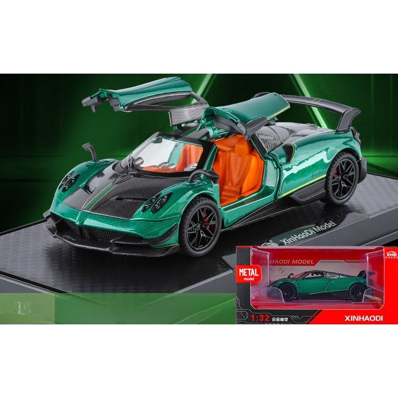 

Pagani Huayra 1/32 литая спортивная модель автомобиля со звуком и светом, коллекционная игрушечная гоночная машина 1/32-Size:14*6*3.6cm зелёный
