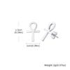 Vnox Ancient Egyptian Ankh Cross Earrings for Men, Stainless Steel Geometric Hoop Huggie Jewelry Gifts, Faith Ankh Stud Earring