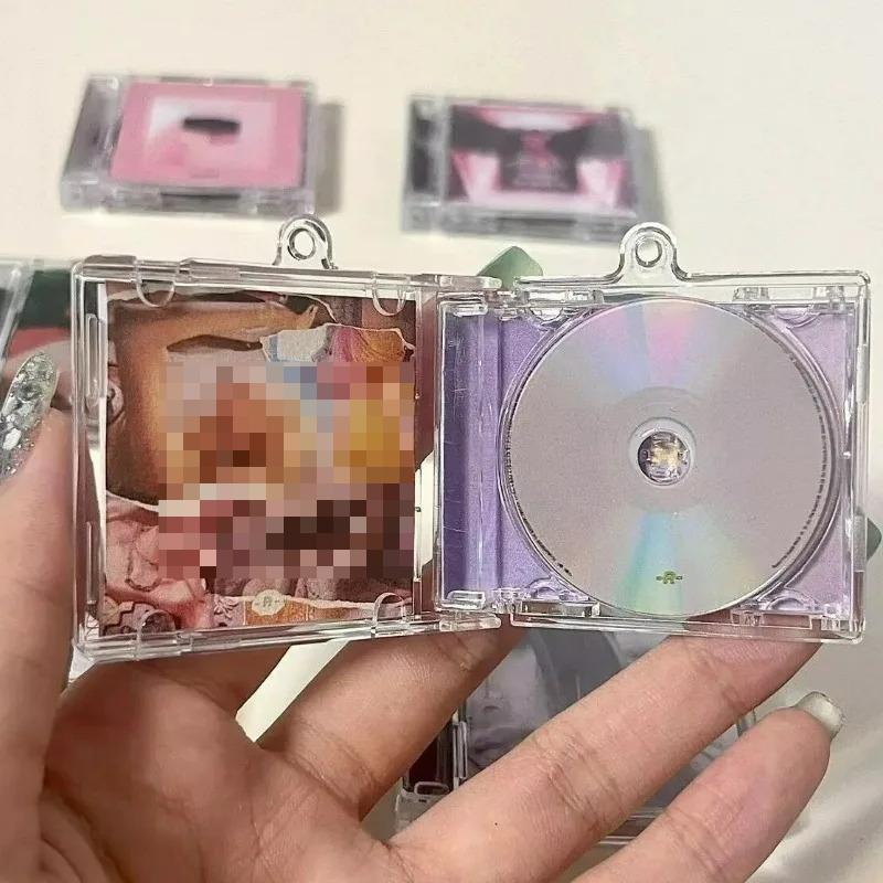 1/30pcs Clear Peripheral Commemorative Album Blank Mini CD Case Pendant for DIY Keychains Backpack Hanging Key Chains Decoration