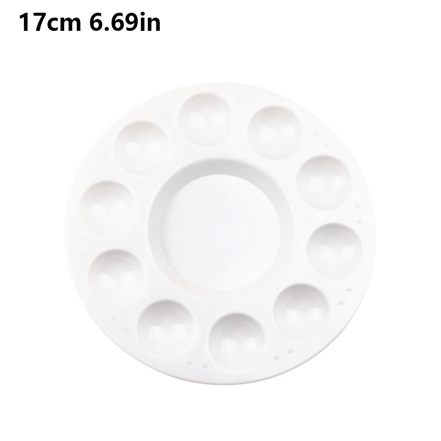 Multi-Shape Artist Palette Durable Plastic Paint Mixing Trays for Acrylic Watercolor Oil Painting Assorted Sizes Easy-Clean JXB