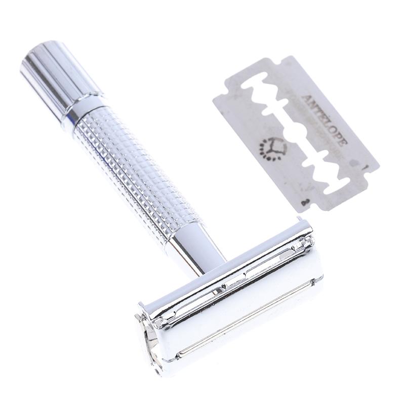 Men’S Traditional Classic Double Edge Chrome Shaving Safety Razor + 1 Blades