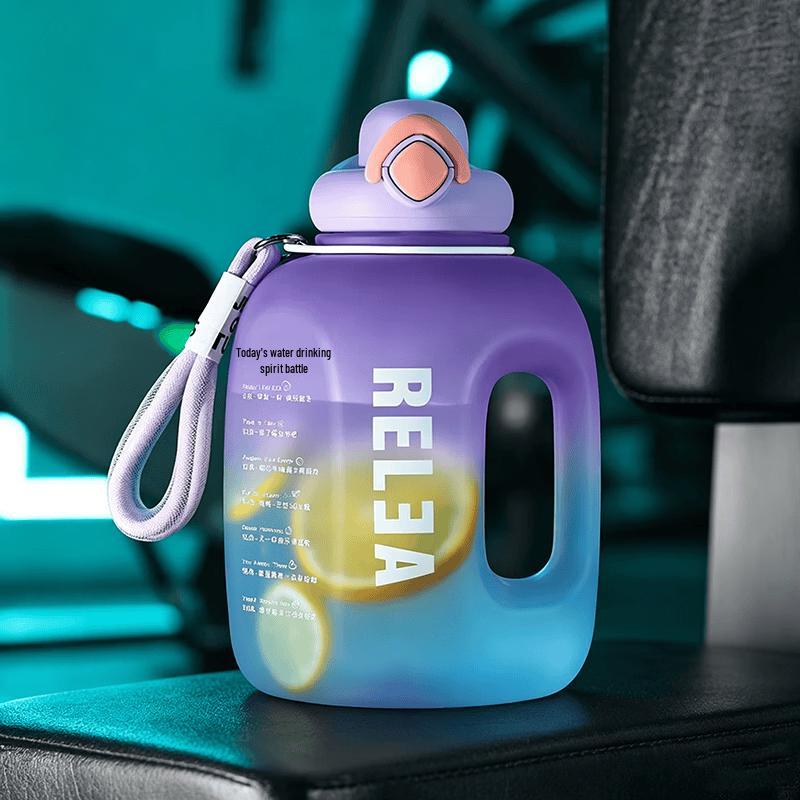 RELEA Tritan Sports Water Bottle with Handle and Straw