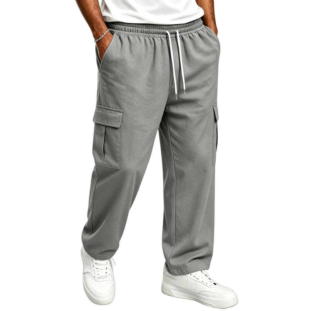 Men's Casual Straight Leg Drawstring Jogger Pants for Commute and Everyday Wear