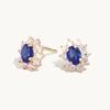 14K Sapphire Sunflower Earrings
