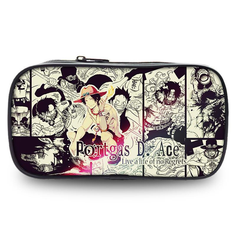 One Piece Luffy Anime Printed Single Layer Stationery Storage Pencil Bag For Students And Office Use