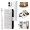 For Xiaomi Redmi 15C 4G (173mm) Wallet Case Rhombus Stitching Line PU Leather Phone Cover with Wrist Strap