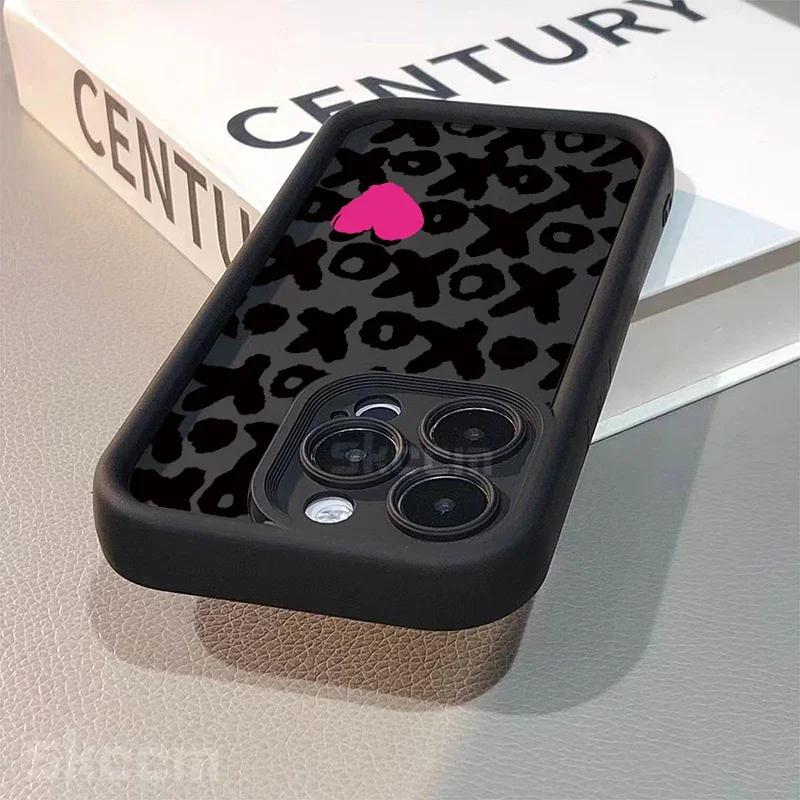 Black Lips Kiss Print Soft Silicone Phone Case For iPhone 16 15 Pro Max 14 13 12 11 Pro Max 7 8 15 Plus X XS XR Shockproof Cover