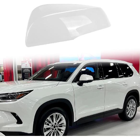 Black Direct Replacement Side Mirror Covers Caps for -2025 Toyota Highlander, Toyota Grand Highlander and Toyota Corolla Cross (With Turn Signal White-Left