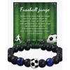 Stretchy Football Fan Bracelet Colored Glass Beads Elastic Rope Comfortable Design Sports Theme Jewelry Accessory