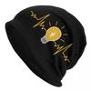 Electrician Heartbeat Light Bulb Bonnet Hat Knit Hat Cool Unisex Adult Electric Engineer Power Winter Warm Beanies Cap