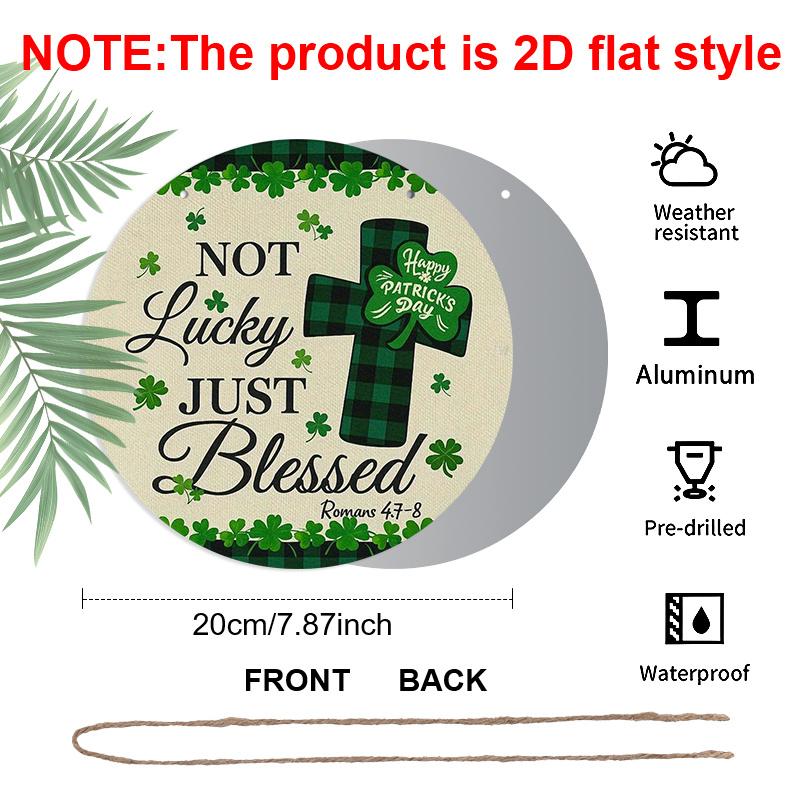 2D Flat - 1pc of 2D Flat Printed Aluminum Sign with a Blessed Pattern, Measuring 7.87X7.87 Inches (20X20 Cm). It'S Durable And Easy to Hang, Making