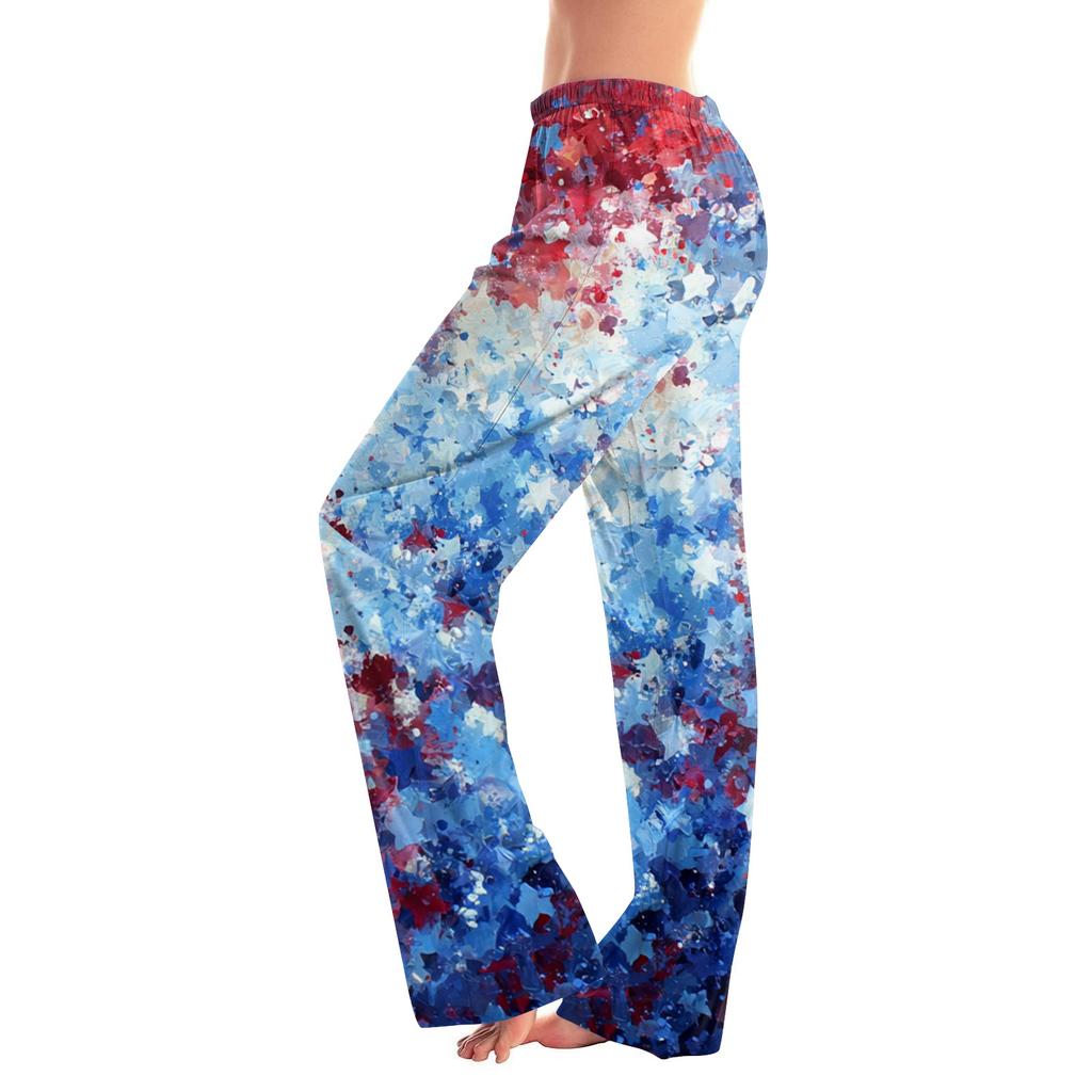 Women's Casual Fashion Independence Day Printed Loose-fitting Home Pajama Pants