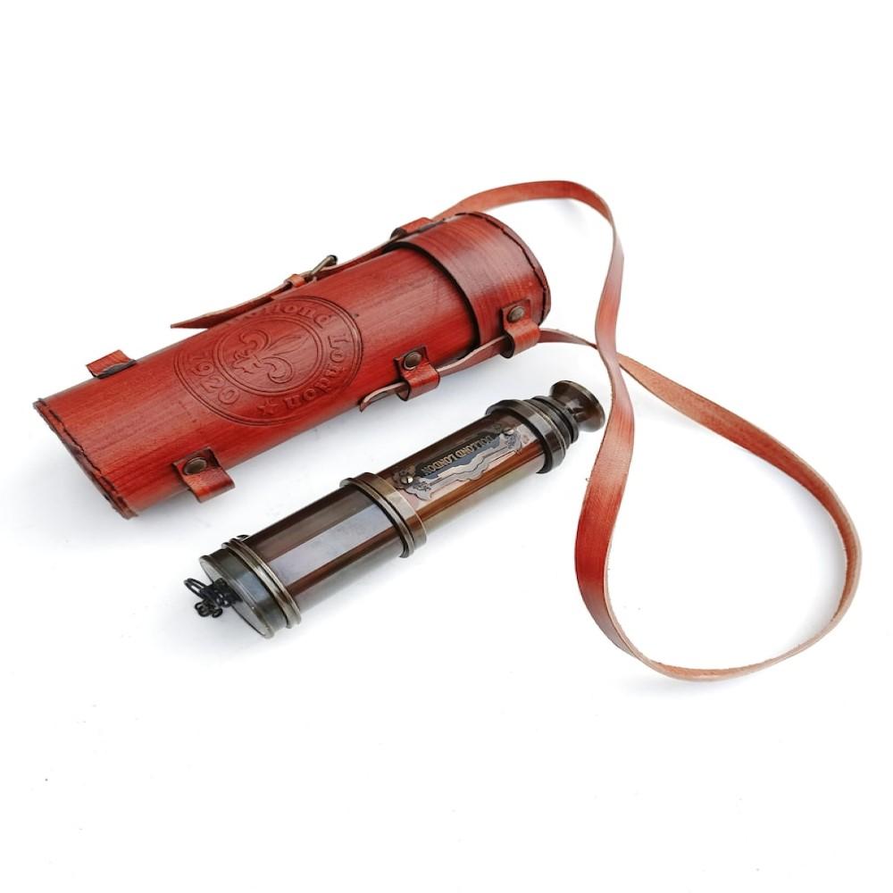 Télescope en laiton fait main avec étui en cuir – 40,64 cm Design antique