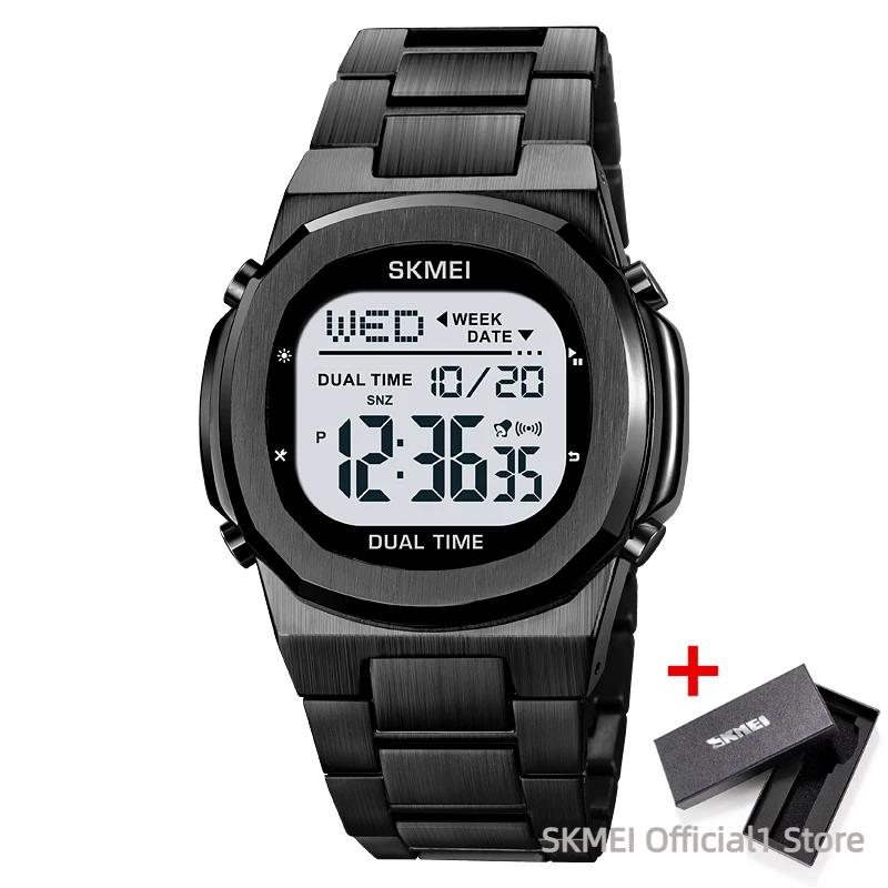 SKMEI 2004 Luxury Digital Watch for Men Sport Calendar Steel Waterproof Electronic Men Wristwatches Led Alarm Clock Reloj Hombre
