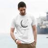 Summer New Solid Color Casual Short Sleeve Men T-Shirt Moon Letter Print T-shirt Hip Hop High Street Korean Style Oversized Tee