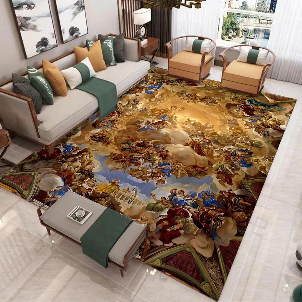 Jesus Believers Religion Art Carpet Living Room Sofa Study Bedroom Entrance Door Mat Anti Slip Washable Home Decoration Carpet