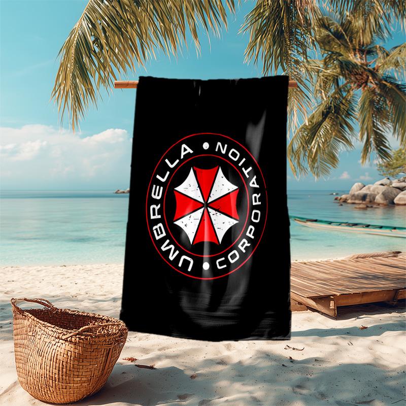 Resident Evil game, Umbrella Corporation, soft beach towel, outdoor camping vacation swimming beach towel, outdoor absorbent bath towel, Q5