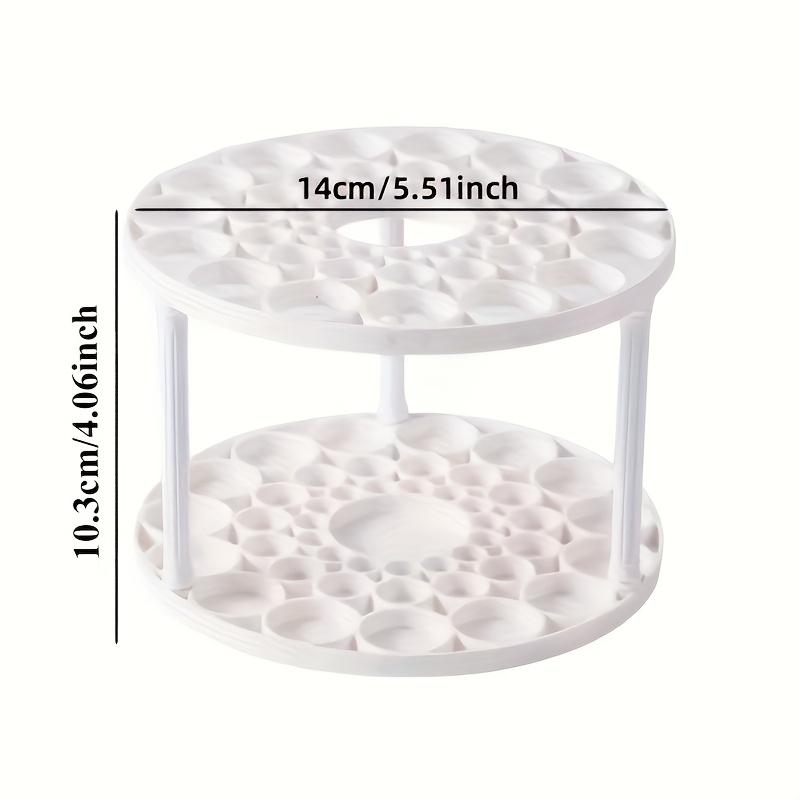 

360° Rotating Brush Holder - White Plastic Organizer with Glaze Finish, Space-Saving Design for Art Brushes, Pens, Makeup Tools