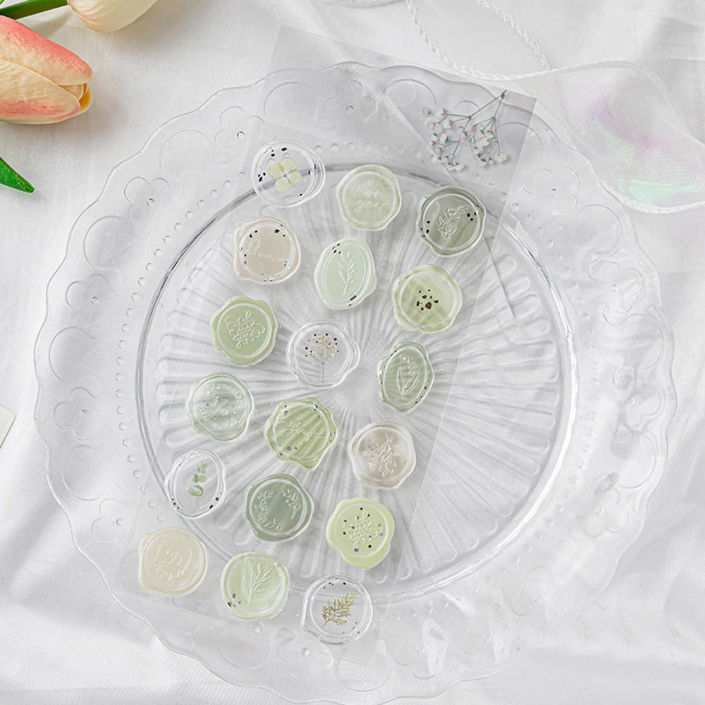 18pcs Vintage Wax Seal Stamp Stickers DIY Scrapbooking Journal Planner Decorations Envelope Plastic Sealing Wax Labels