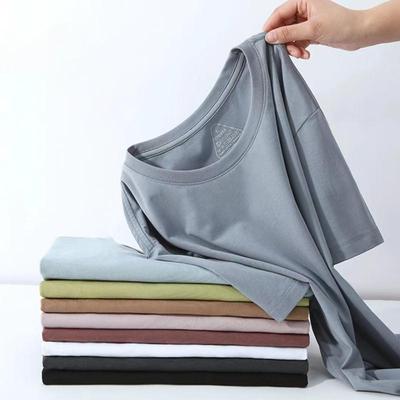 Nuovo 95% cotone 5% spandex Tops T-shirt estiva da uomo 2024 Girocollo Manica corta Moda casual Abbigliamento da uomo LAIKA