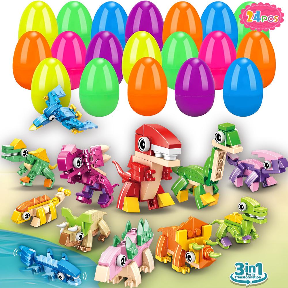 Ostereier Spielzeug - Bedruckte Plastik-Öffnungseier mit DIY-Hasen Gashapon Geschenken