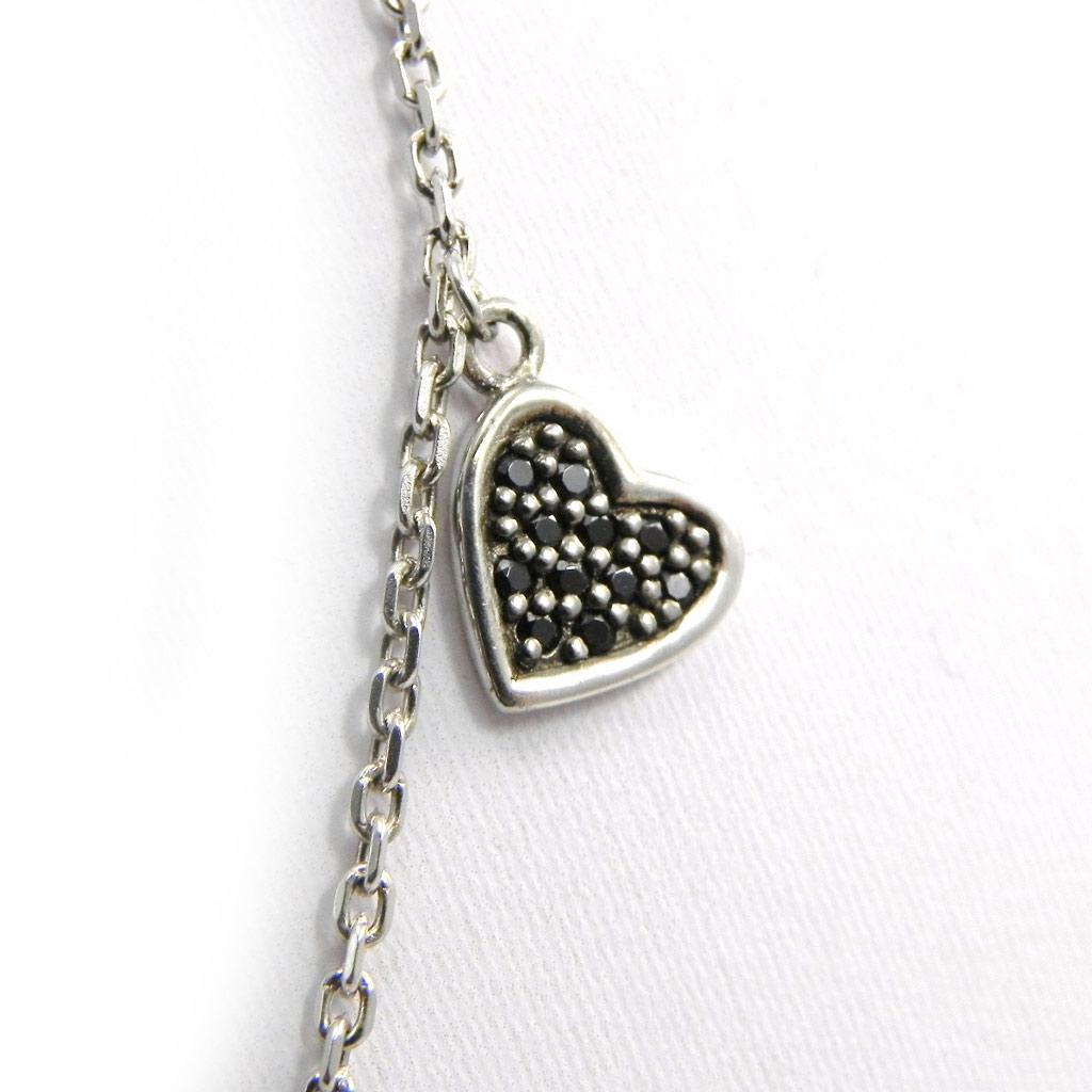 Les Trésors De Lily [G7878] - Silver Necklace 'Love' Black White Silver (rhodium Plated) - 8 Mm