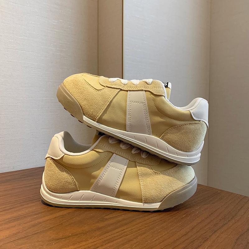 

Взрывная уродливо-милая круглая голова летние новые кожаные дышащие легкие мягкая подошва удобные спортивные и досуговые кеды 40 жёлтый