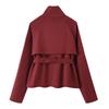 Women's Cropped Trench Coat Double Breasted Short Jacket High Collar Fall Winter Coats Trendy Outfit With Belt
