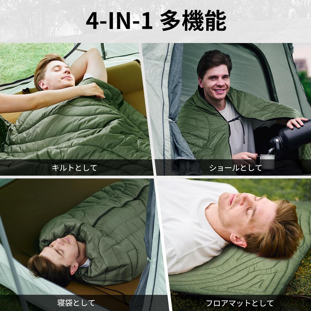 1TG Tactical Weighted Blanket for 3M Thinsulate 380T Nylon Perfect for Outdoor Sleeping Shoulder and Knee Car Home and Emergency Large Green Summer,