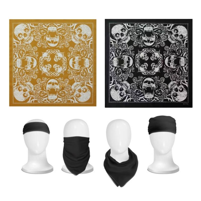Foulard Multiuso con Stampa Teschio per Street Dance Copricapo con Stampa Digitale per Attività all'Aperto Ciclismo Escursionismo Foulard