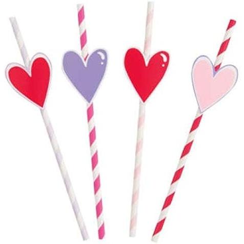 Unique Party Полосатые одноразовые соломинки (Пакет из 8)