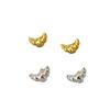 Japanese Croissant Bag-Inspired Earrings: Cute, Delicate Brass Gold-Plated with 925 Silver Studs for Women