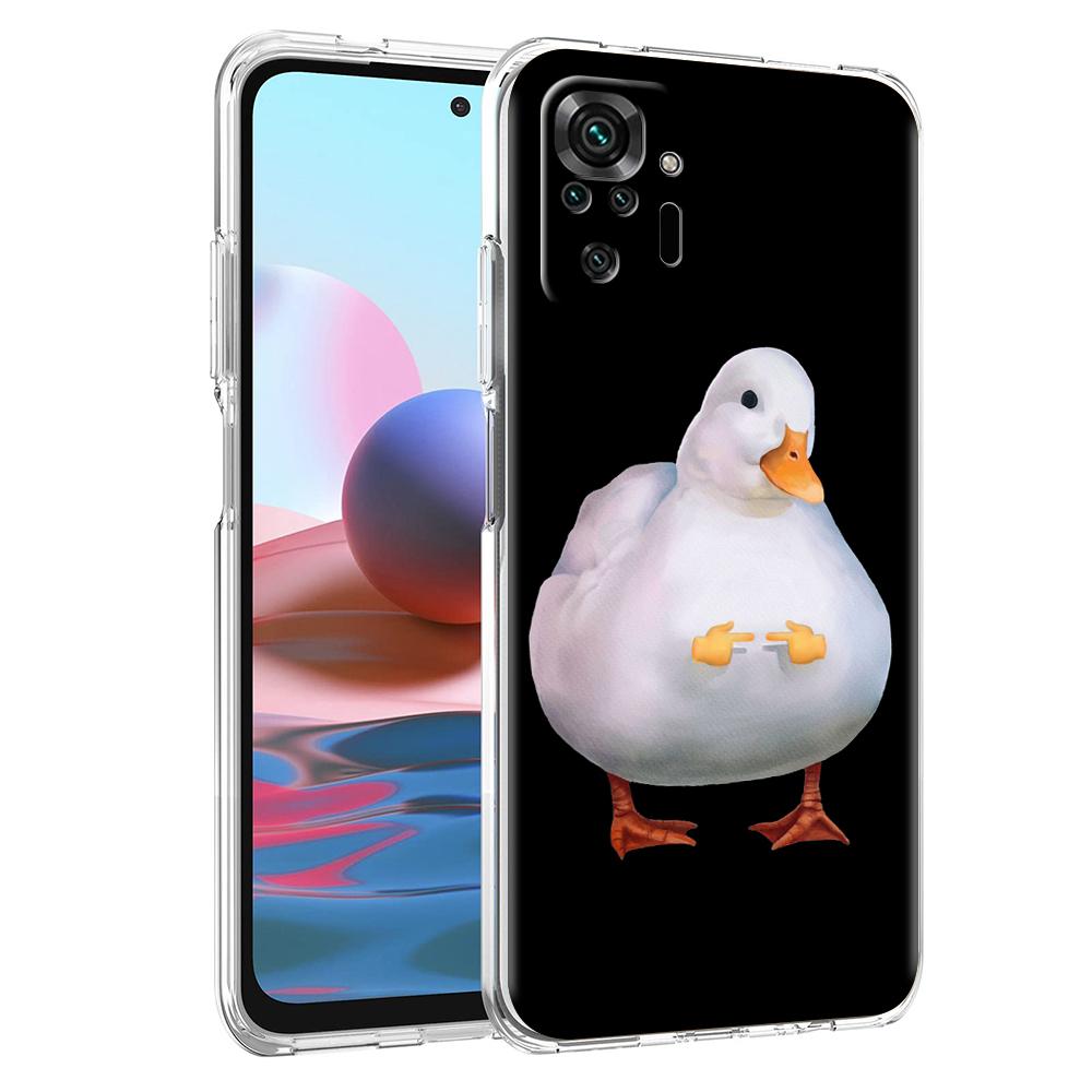 Cartoon Doubt Duck Phone Case For Xiaomi Redmi Note 12 4G 11 10 Pro 5G 10C 10S 9S 9 9T 8T 9C 9A 8 8A 7 K50 K40 Gaming Cover