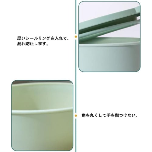 TAKEY Round Bento Box, Large Capacity (600ml/1000ml), Plastic, with Leak-Proof Lid, Refrigerator-Safe, Storage Case, Microwave-Safe, Unisex, Fashionab