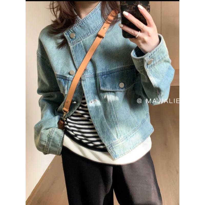 Women's Versatile Denim Short Jacket for Early Autumn