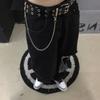 Women Gothic Punk Waist Belt Alloy Chain Design Silver Pin Buckle White Black Blue Waistband Jeans Skirt Waist Belt Girls Gift