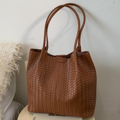 Bolsa Grande Fashion para Mulheres Bolsa de Ombro Único para o Dia a Dia Bolsa Tote Texturizada de Grande Capacidade