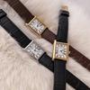Bold Black Brown Classic Women Men Square Square Leather Wrist Watch,Korean Popular Watches