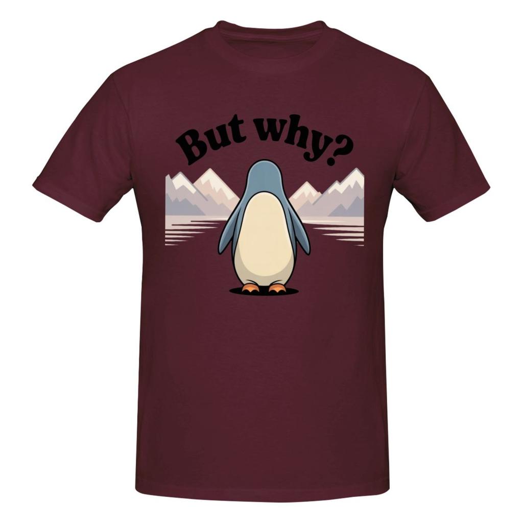 Unisex Nihilist Penguin But Why Arctic Snow Meme Philosophy Retro T Shirt Streetwear Cotton Crewneck Anime Shirt