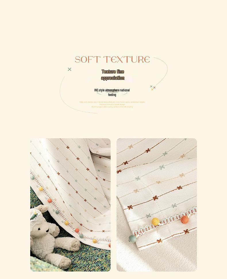 Tende Oscuranti per Bambini - Stile 2026 Crema Stella Arcobaleno Chenille per Camera da Letto