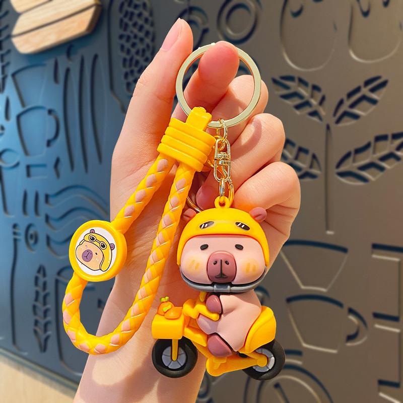 Cartoon Keychain Capybara Durable Silicone Key Ring Perfect For Gifts