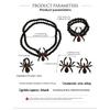 Meier Gothic dark punk statement halloween diamond spider necklace, bracelet, and ring set
