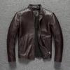 Chinese Size Men's Genuine Leather Jacket 100% Natural Cowhide Leather Coat Men Skin Clothing Autumn Spring Asian Size S-6XL
